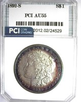 1892-S Morgan PCI AU-55 LISTS FOR $6000