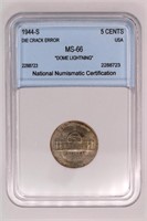 1944-S Nickel NNC MS-66 Dome Lightning