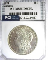 1921 Morgan PCI MS-65 DMPL LISTS FOR $27500