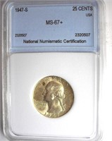 1947-S Quarter NNC MS-67+ LISTS FOR $725