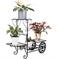 4-Tier Iron Plant Stand, Cart