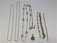Sterling Silver Necklaces, Bracelets, & Pendant.