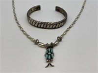 Sterling Silver Necklace & Bracelet.