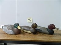 (2) Newer Style Wood Duck Decoys Signed G.G.G.G. &
