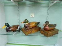 (3) New Carved Duck Decoys - (1) Telephone &