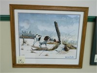 Hunting Dog On Point Water Color By Beswick -