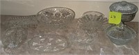 E - MIXED LOT: GLASS PLATES, COVERED DISHES & MORE