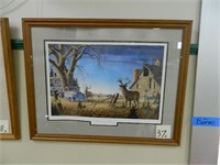 "Old Rivals II - Whitetail" By Larry Zach Framed -