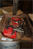 TRAY- 2 NEW ADJUSTABLE WRENCHES , ETC