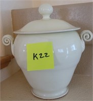 E - MADE IN ITALY LARGE BISCUIT JAR W/LID (K22)