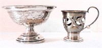 Lot #3307 - Sterling silver weighted 3” compote