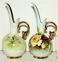 Lot #3316 - Pair of hand painted Rose decorated