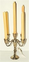 Lot #3318 - Sterling weighted five arm candelabra