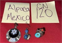 403 - ALPACA MEXICO PENDANT, EARRING, RING (CN120)