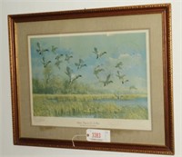 Lot #3383 - “Autumn Wings” framed Ducks Unlimited