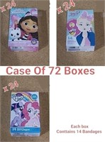 Case of 72 Boxes of Child Bandages For girls, Vari