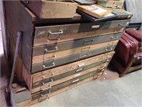 4 METAL FILE MAP CABINETS  46 X 29 X 20