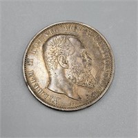 1913 Deutsches / German 5 Mark Coin