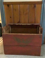 Antique Red Wooden Box