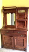 Large Antique Cupboard with Mirror