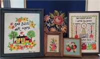 Assorted Vintage Embroidery Pictures