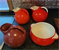 Hall Pottery Pitchers and Bowl