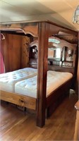 Large Wood Canopy Bed