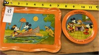 Minnie and Mickey tray and plates