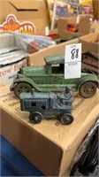 Cast iron Car and Tractor toys