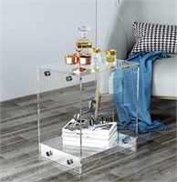 Modern Design Clear Acrylic Nightstand, End Table