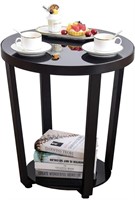 New Round End Table, Tempered Glass Round Side