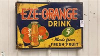 EZE - orange drink metal advertisement sign