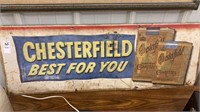Metal Chesterfield cigarette advertisement