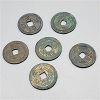Lot of 6 Chinese Coins