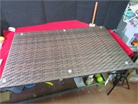 Table Top- Wicker- Needs Glass and Legs 47x28"