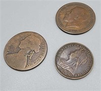 1860, 1896, & 1921 UK Pennies