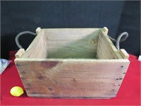 Wooden Box w/ Rope Handles 19x15x11"