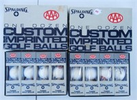 (2) One Dozen AAA Imprinted Spalding Golf Balls