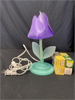 Purple Flower Lamp with Extra light bulbs