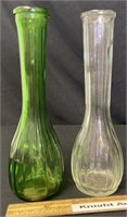 Green and Clear Glass Vase
