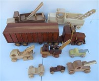 Collection of Wood Model Kits Including Tow Truck