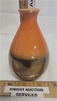 5" Orange and Gold Vase