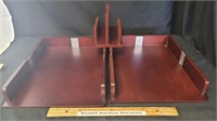 Office Wooden Trays x2 and Envelope Holder