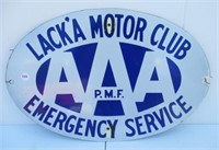 Porcelain Lack'a Motor Club Emergency Service AAA
