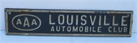 Louisville Automobile Club Blue AAA Metal Plaque.