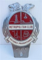 Metropolitan Club Motors Prudentiores Plate