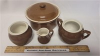 Set of 4 Brown Kitchen Dishes