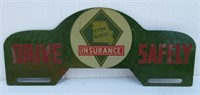 Farm Bureau Insurance Drive Safely Plate Badge.