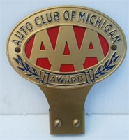 AAA Auto Club of Michigan Award Plate Badge.