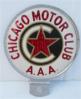 AAA Chicago Motor Club Plate Badge. Measures 4"